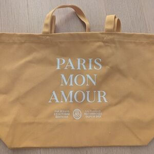 Yellow Tote Bag with White Text